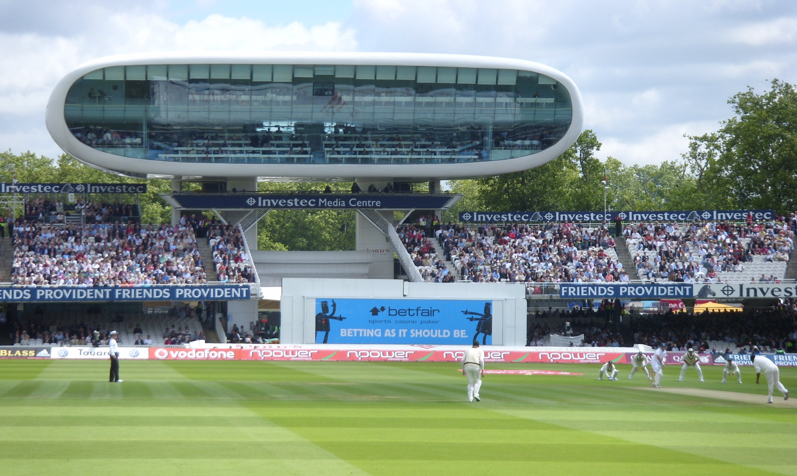 Lord's Cricket Ground — the Victorian pavilion and playing surface, St John's Wood, London